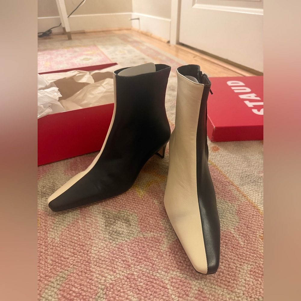 NWT STAUD Two-Tone Ankle Booties